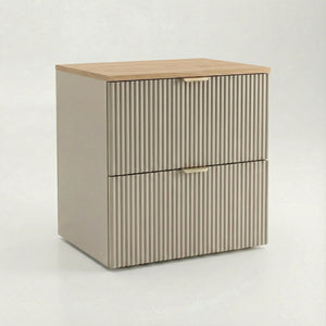 Szafka pod umywalkę nablatową 60 cm Willy - Kaszmir / blat Orzech