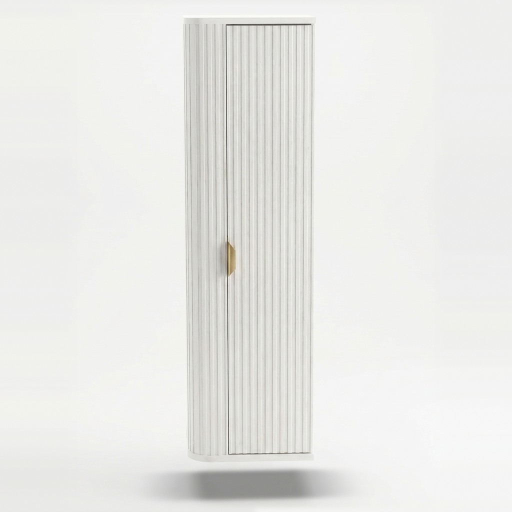 Słupek łazienkowy 130 cm zaoblony, półki Selvea - Biały