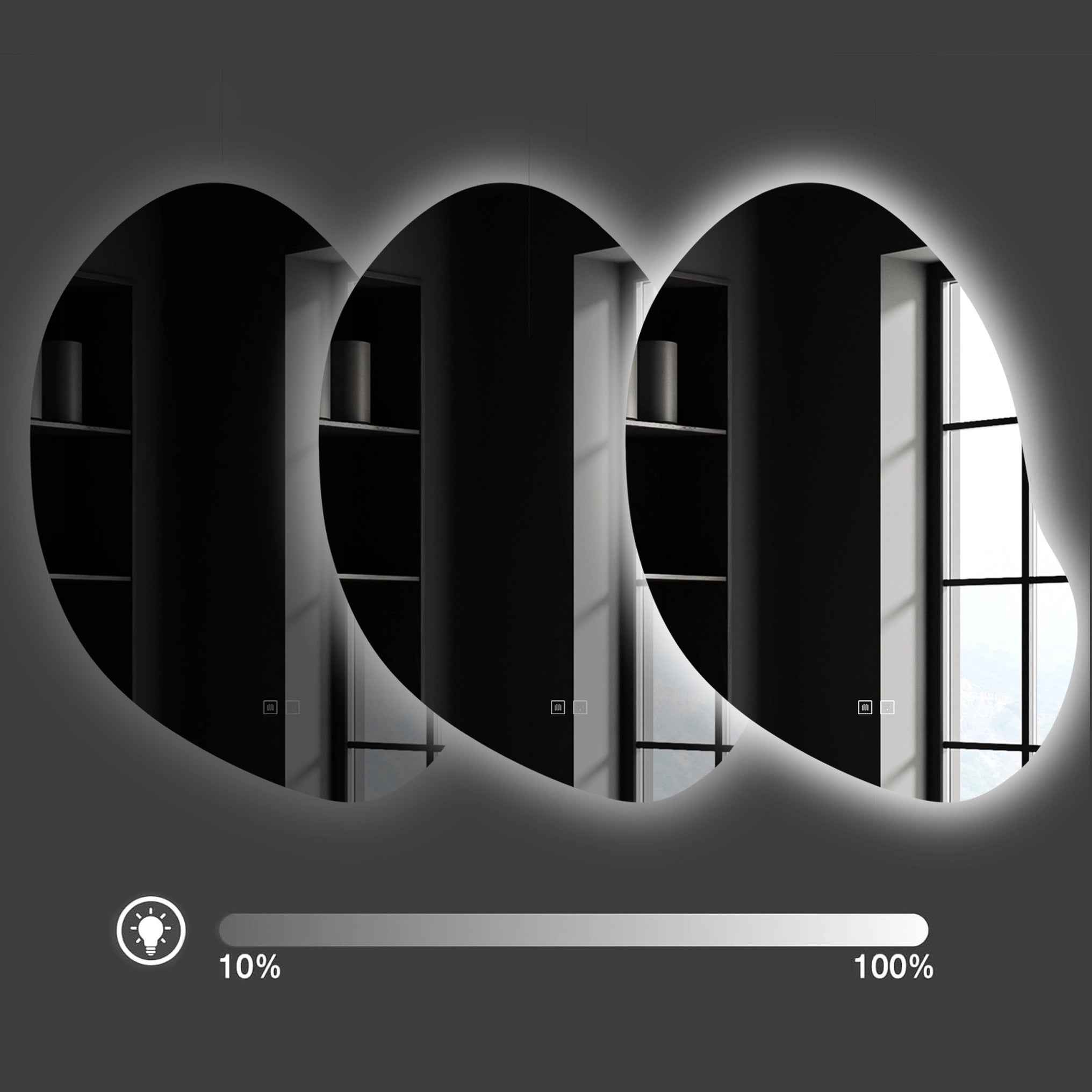Lustro ścienne LED Cloud C - 80x60 cm