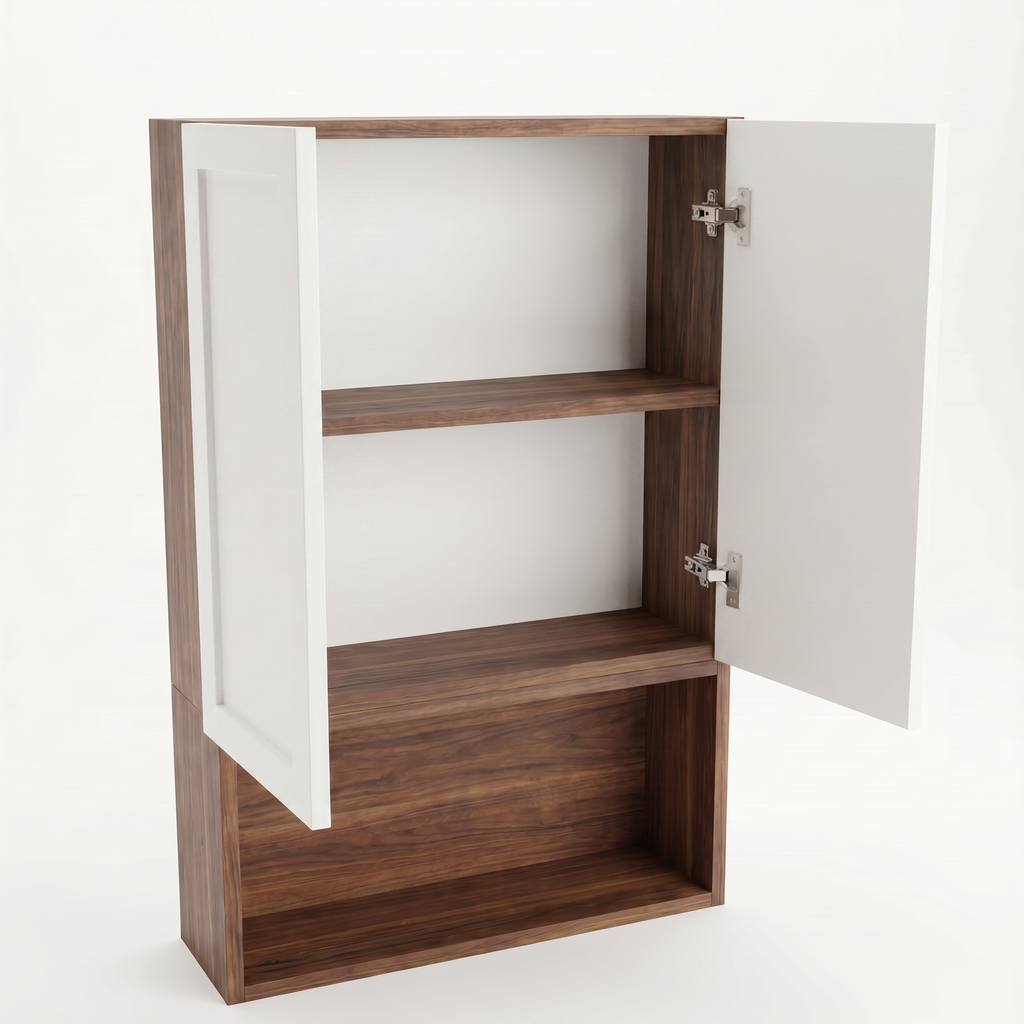 Szafka łazienkowa wisząca 60 cm nad geberit Roma - Biała/Orzech Ciemny