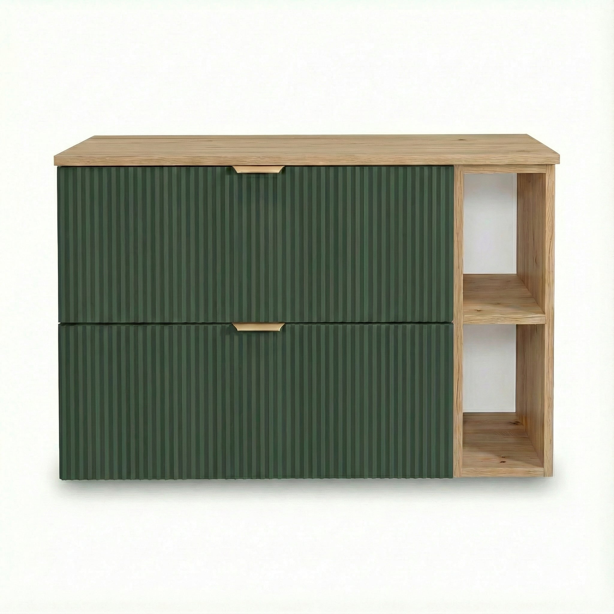 Szafka pod umywalkę 100 cm z regałem Willy - Szałwiowy/Orzech