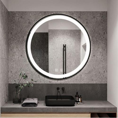 Lustro ścienne LED MMJ - 60 cm Czarny