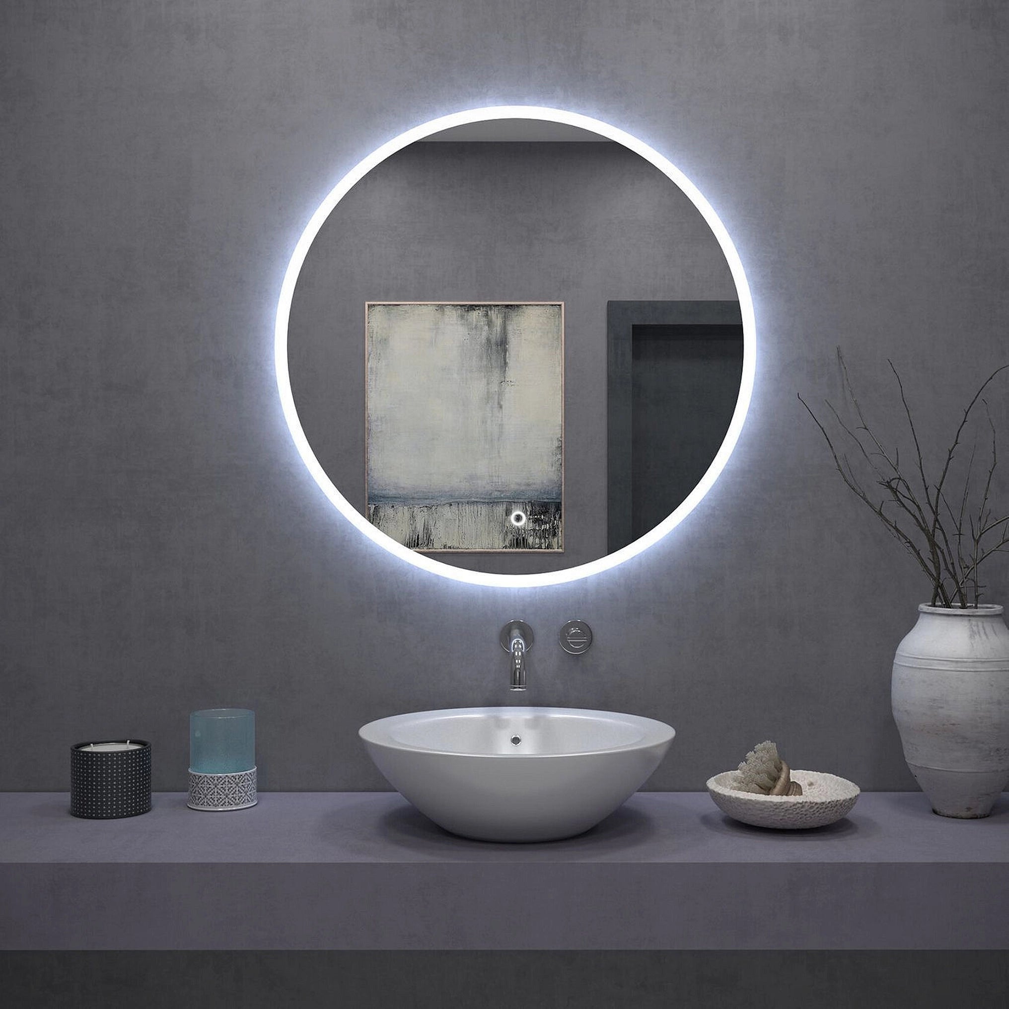 Lustro ścienne LED FFJ - 80 cm