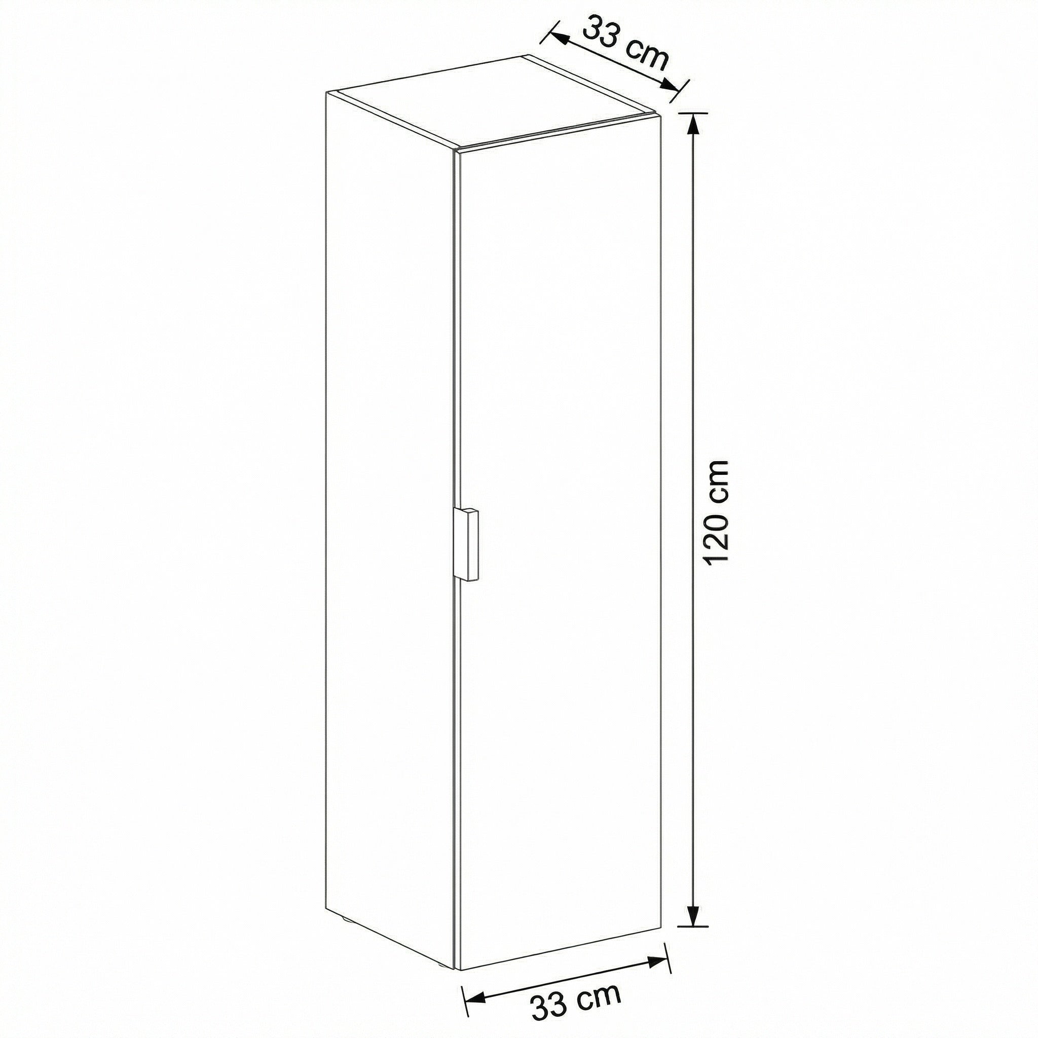 Słupek łazienkowy 120 cm z półkami Roma - Biały/Dąb Cremona