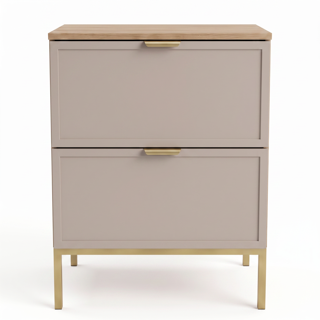 Szafka pod umywalkę na stelażu 60 cm, 2 szuflady Roma - Kaszmir/Dąb Cremona