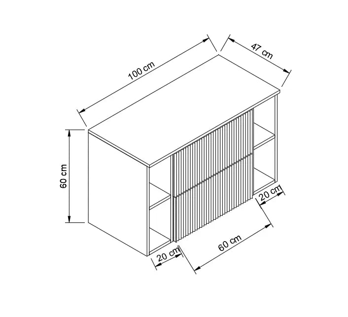 Szafka pod umywalkę z 2 regałami 100 cm Willy - Czarny
