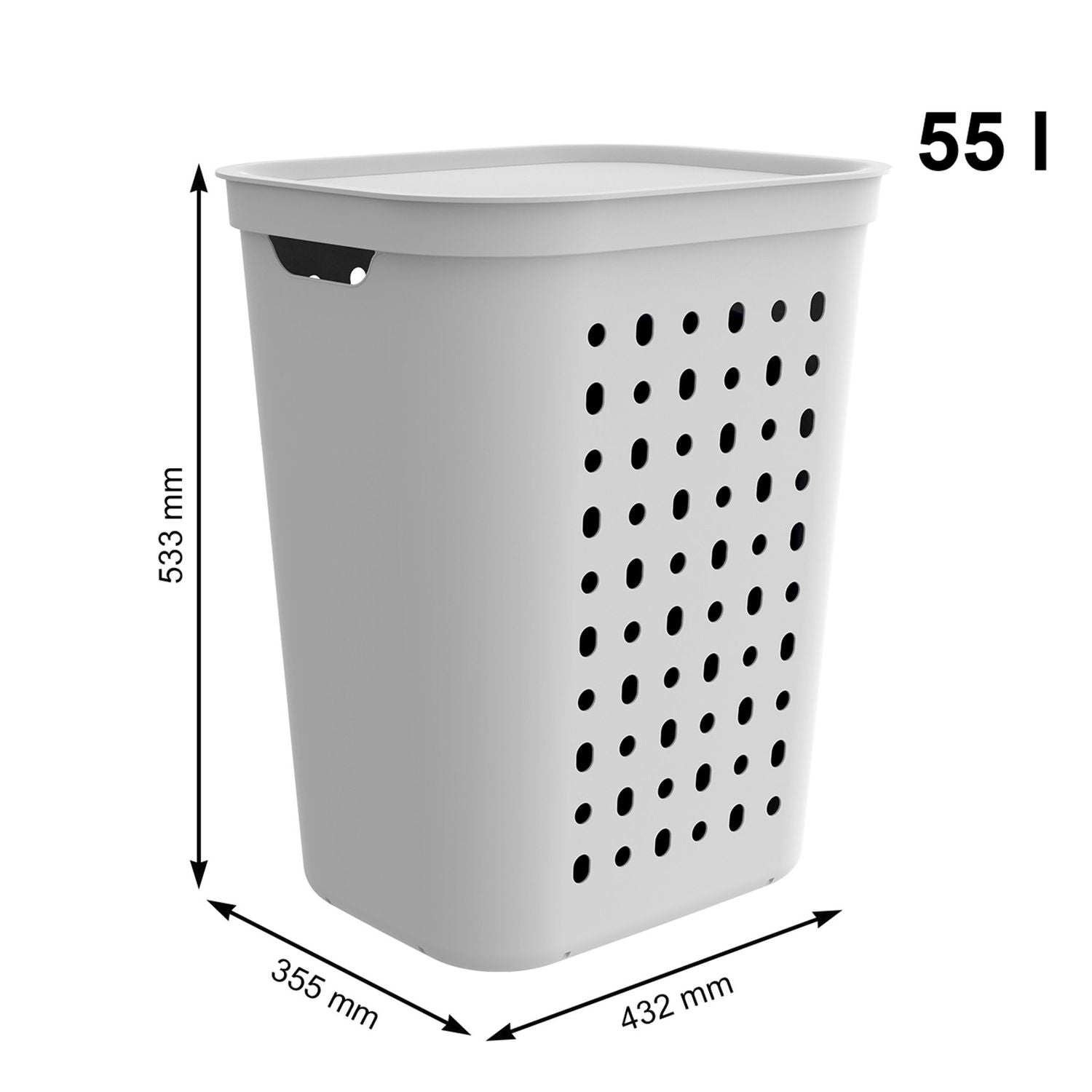 Kosz na pranie, na bieliznę 55l - Biały