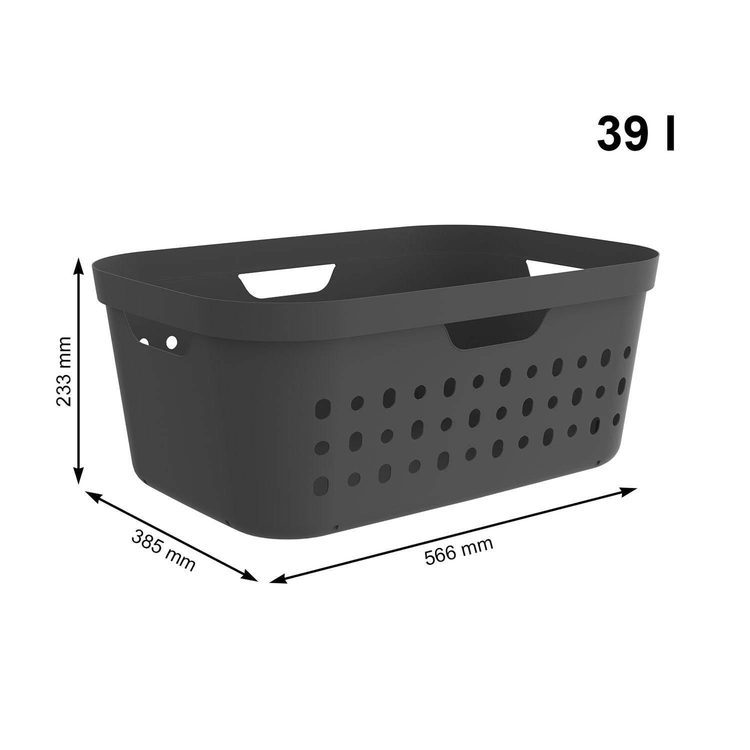 Kosz na pranie, na bieliznę 39l - Antracytowy