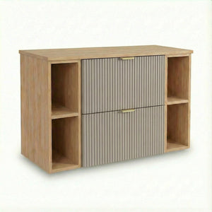 Szafka pod umywalkę z 2 regałami 100 cm Willy - Kaszmir/Orzech