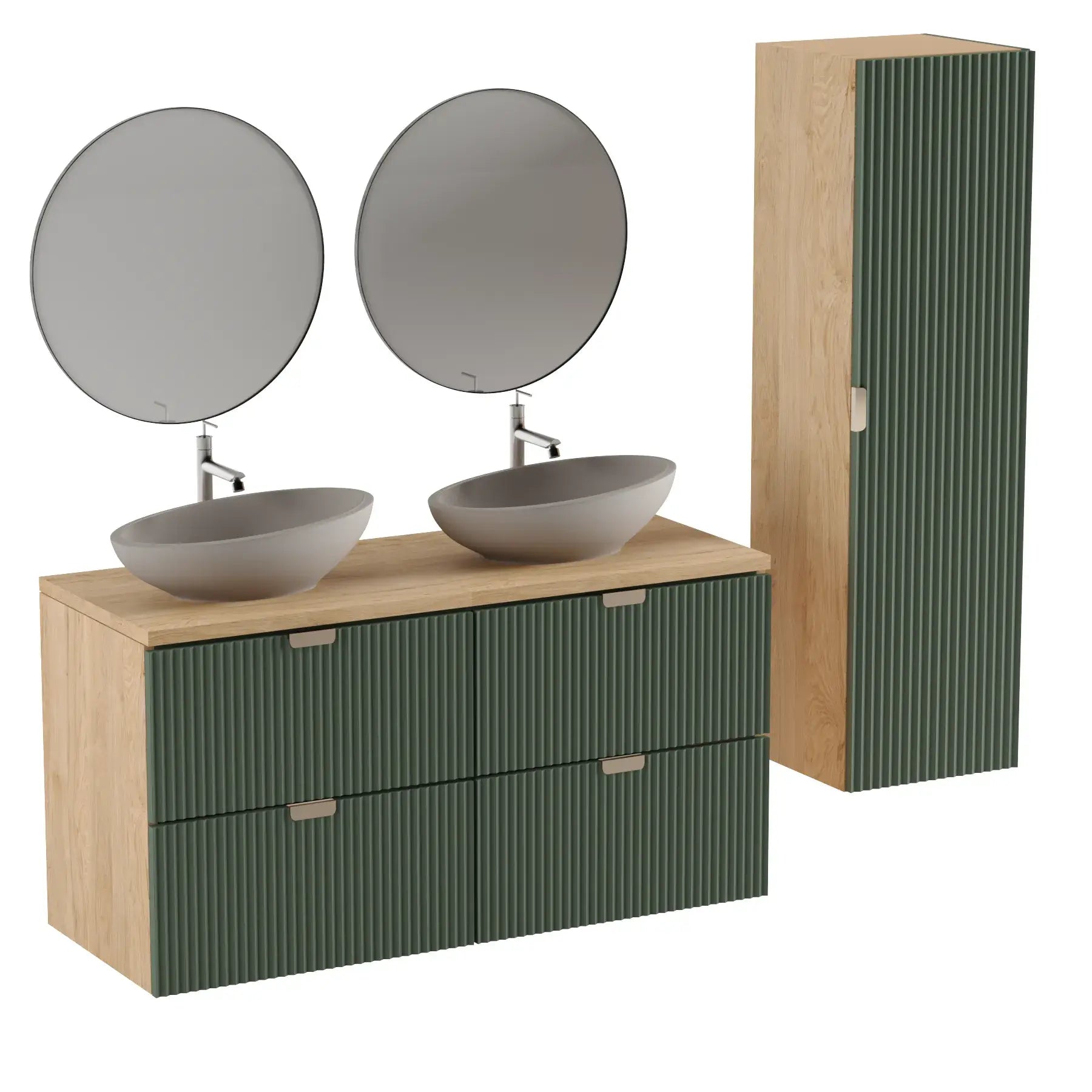 Słupek łazienkowy 120 cm Willy - Szałwiowy / Orzech