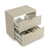 Zestaw mebli łazienkowych: Szafka pod umywalkę 80 cm z umywalką nablatową Willy - Kaszmir