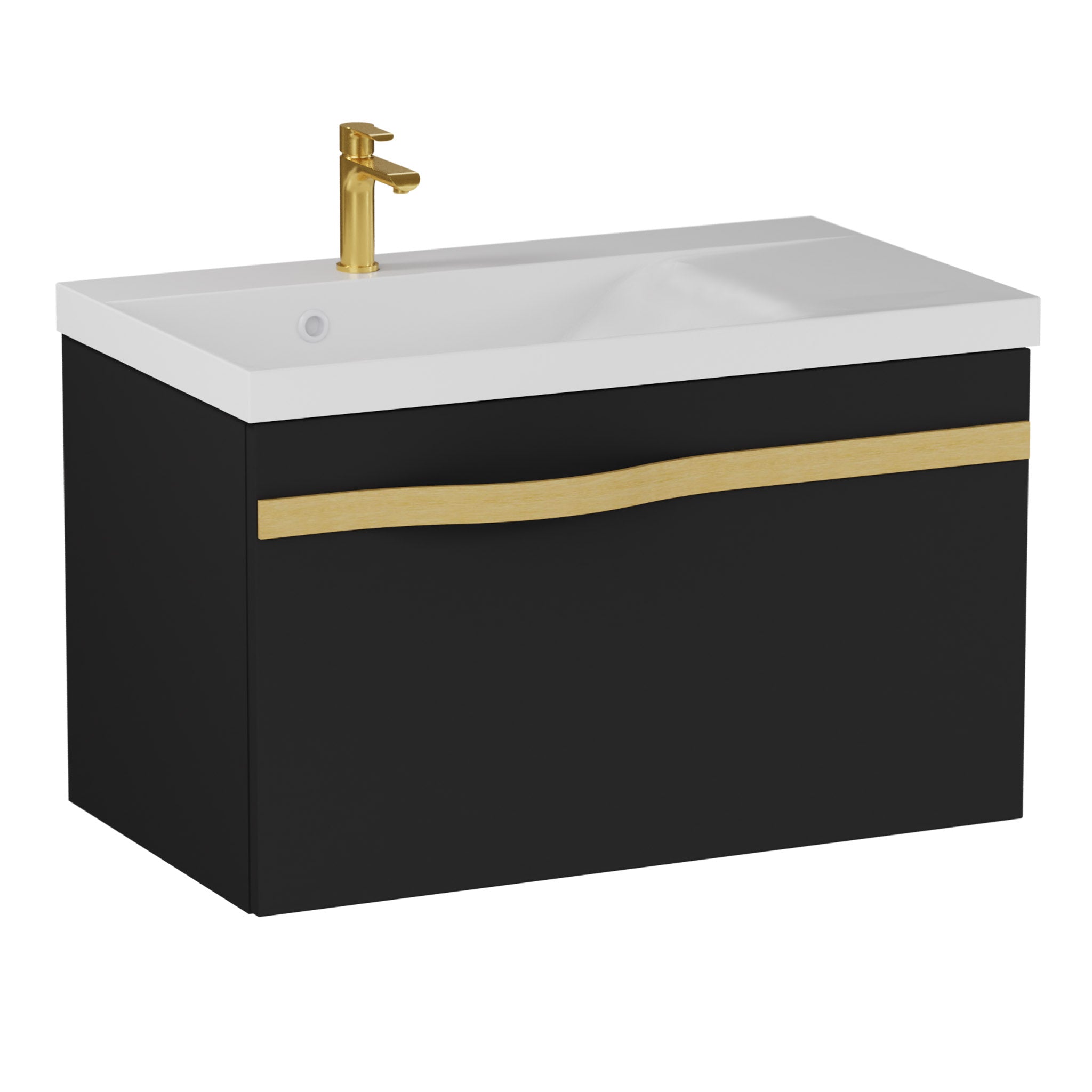Szafka pod umywalkę 70 cm Luxe czarny mat bez blatu
