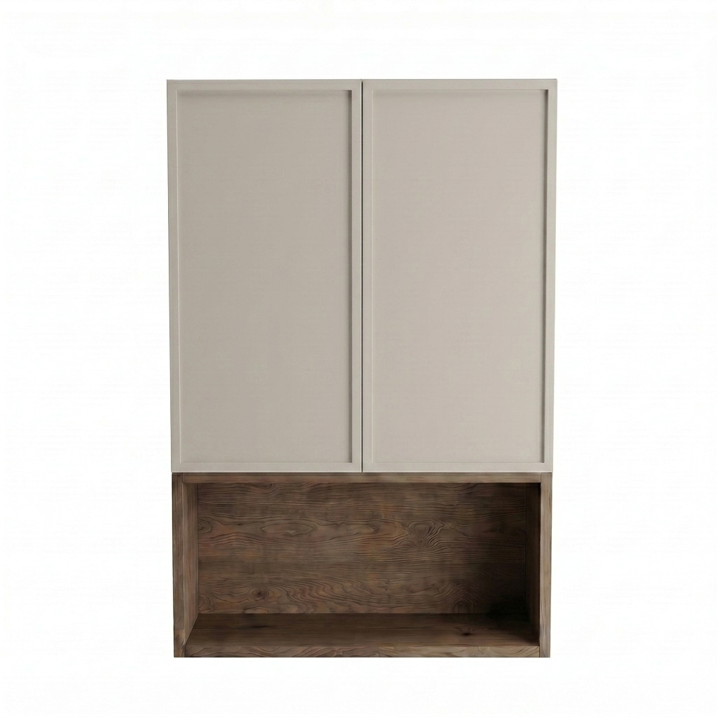 Szafka łazienkowa wisząca 60 cm nad geberit Roma - Kaszmir/Orzech Ciemny
