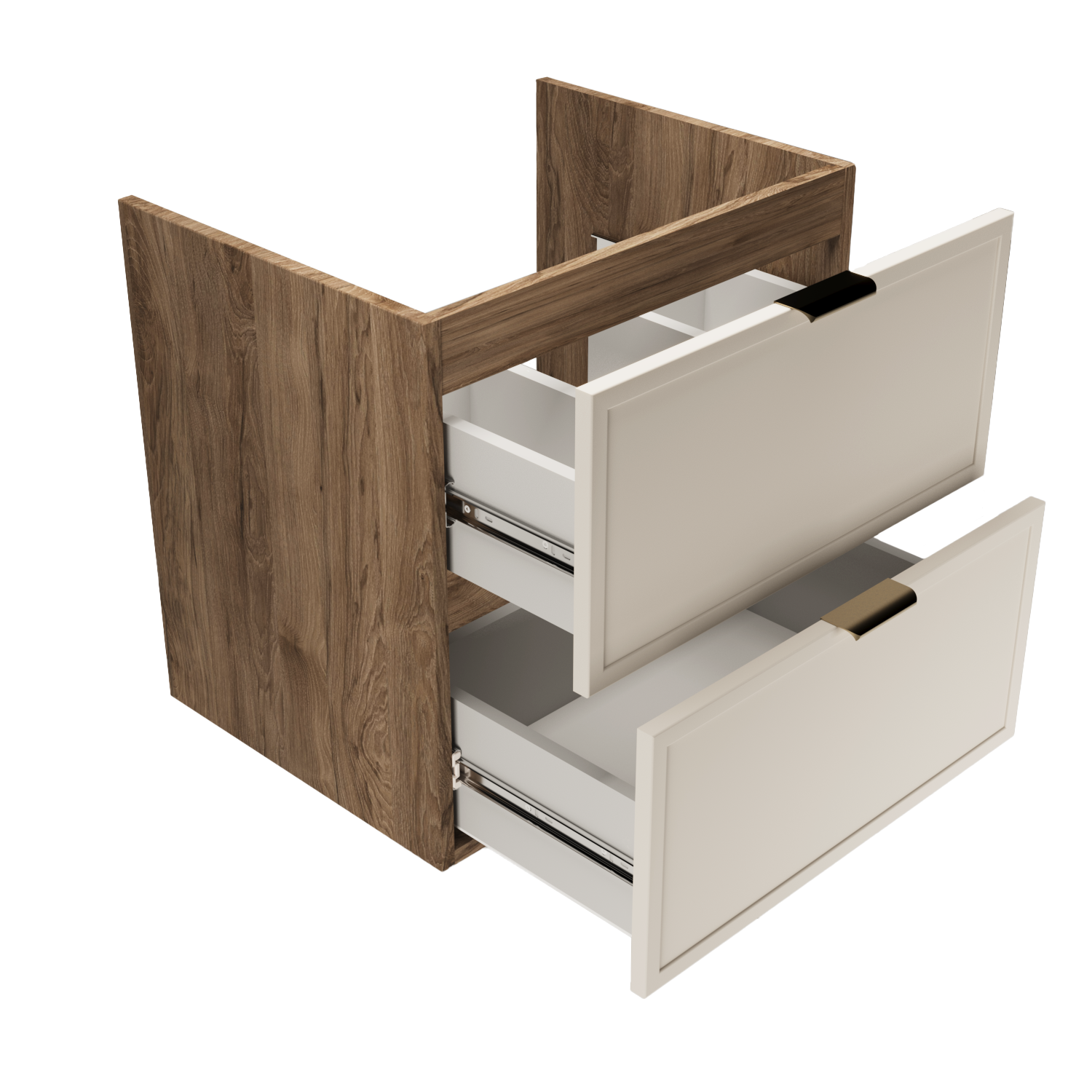 Szafka pod umywalkę z szufladami 60 cm Roma - Kaszmir/Ciemny Orzech