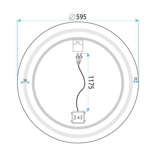 Lustro ścienne LED MMJ - 60 cm Czarny