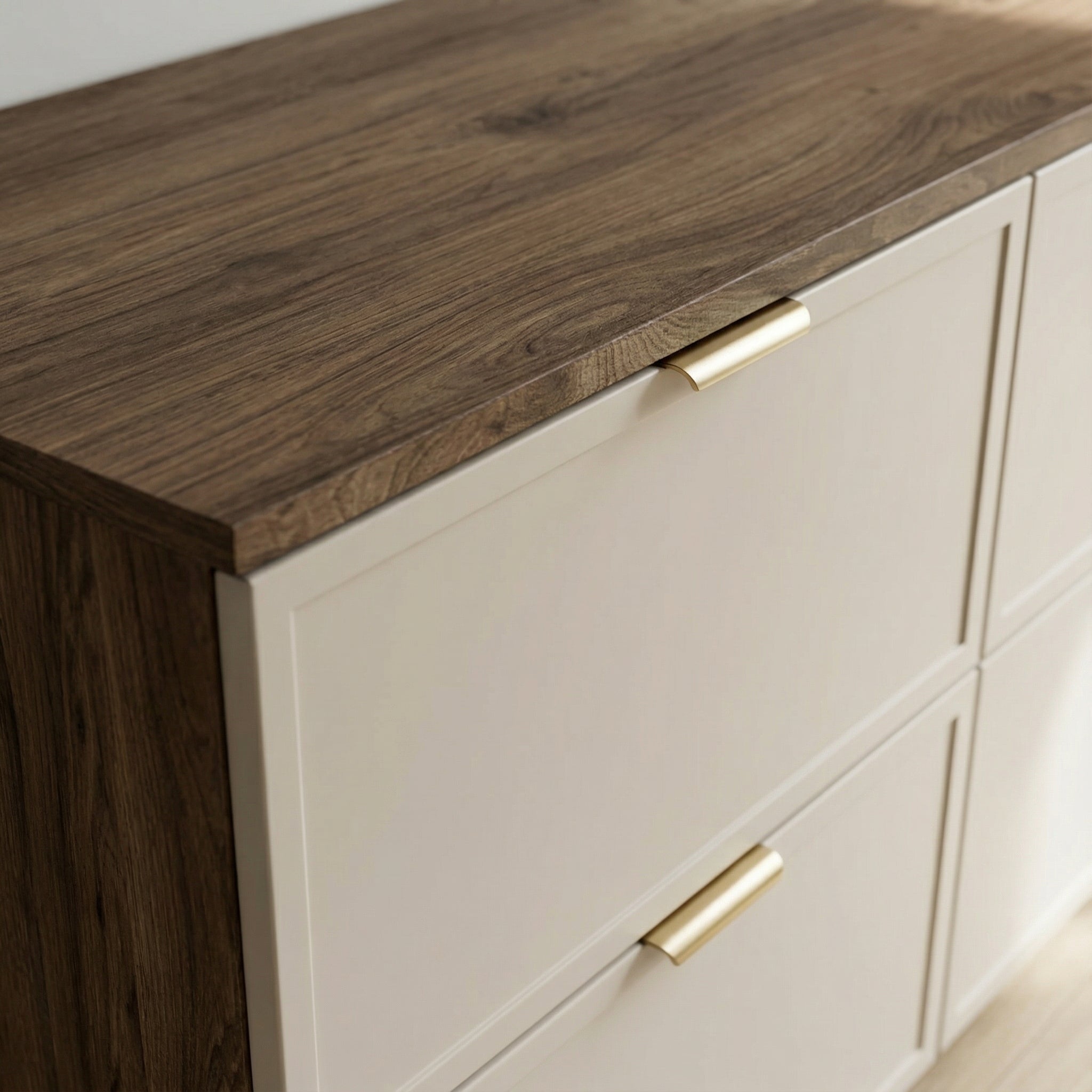 Szafka pod umywalkę z drzwiami i szufladami 120 cm Roma - Biały/Ciemny Orzech