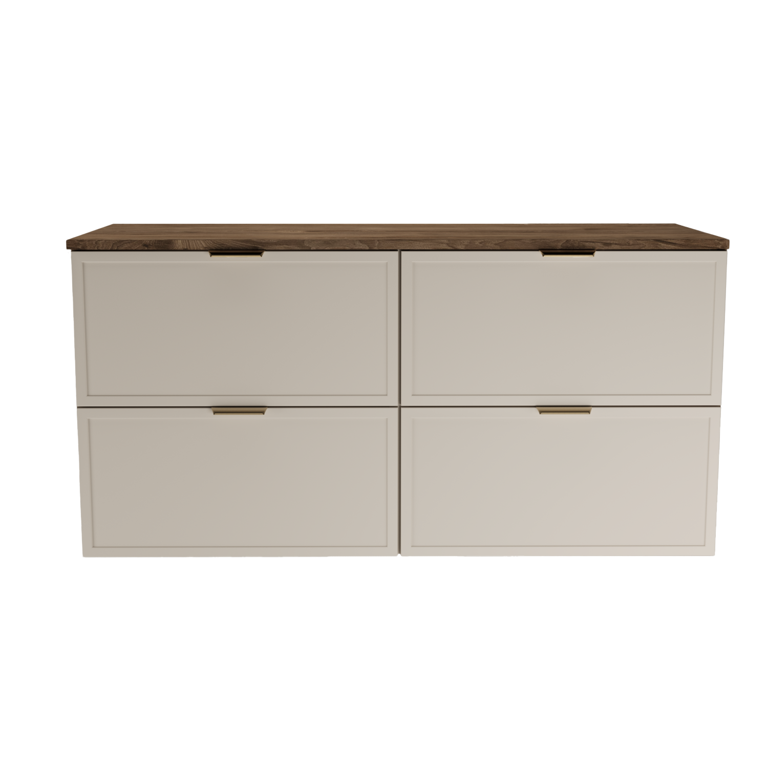 Szafka pod umywalkę z 4 szufladami 120 cm Roma - Kaszmir/Ciemny Orzech