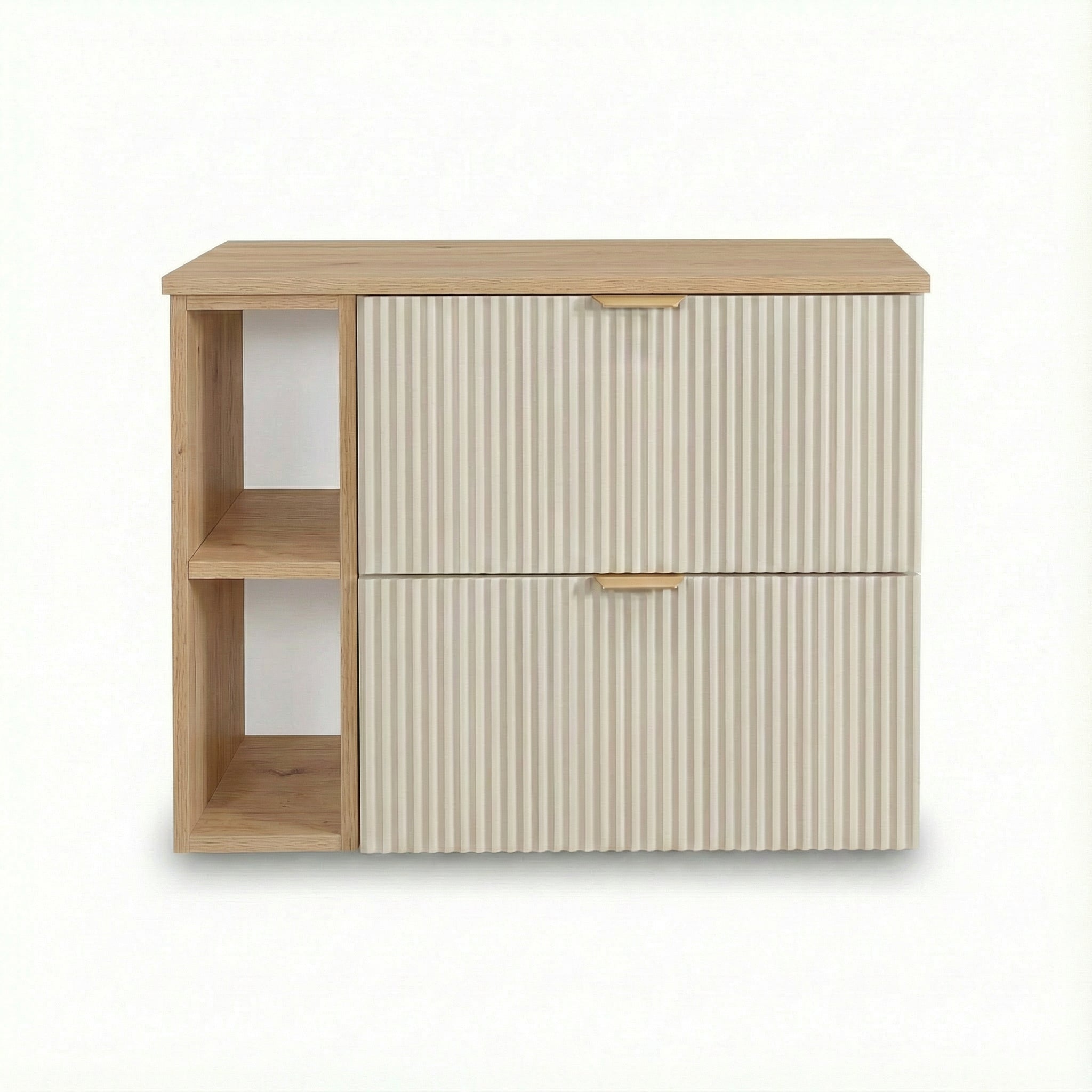 Szafka pod umywalkę z regałem 80 cm Willy - Kaszmir/Orzech