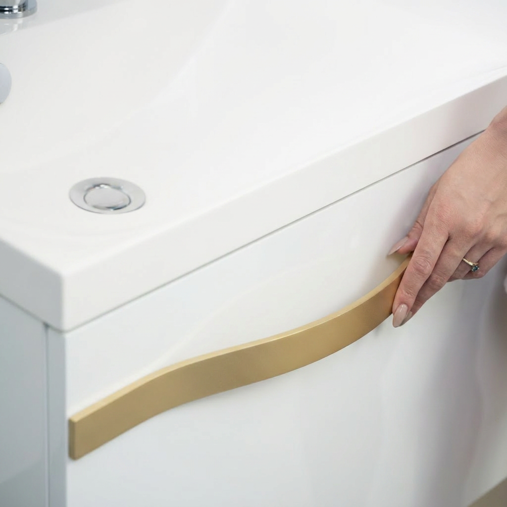 Szafka pod umywalkę 70 cm Luxe biały połysk bez blatu