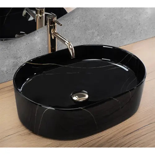 Umywalka nablatowa Nadia 50 cm - Black Stone