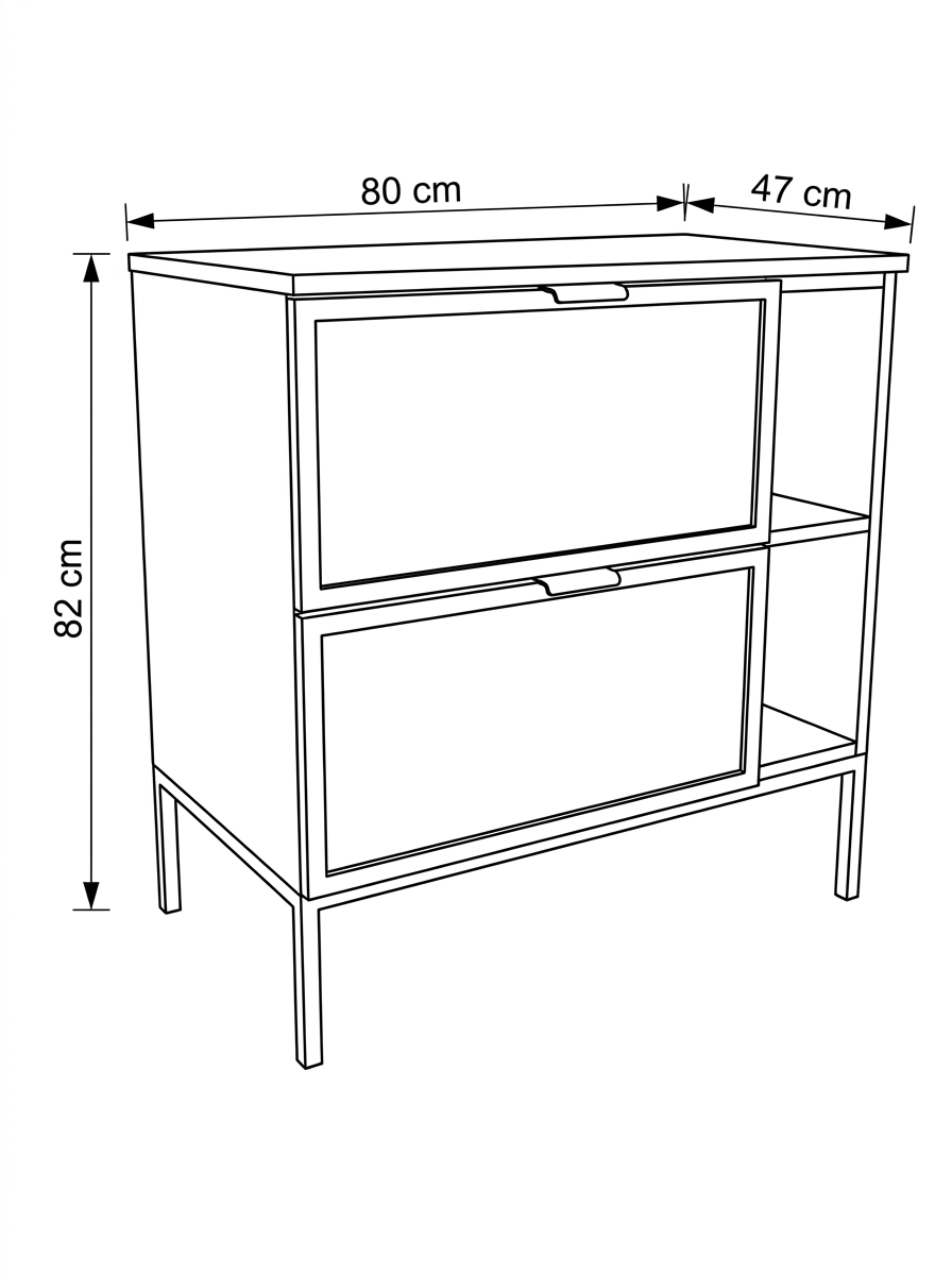 Szafka pod umywalkę na stelażu 80 cm z regałem Roma - Kaszmir