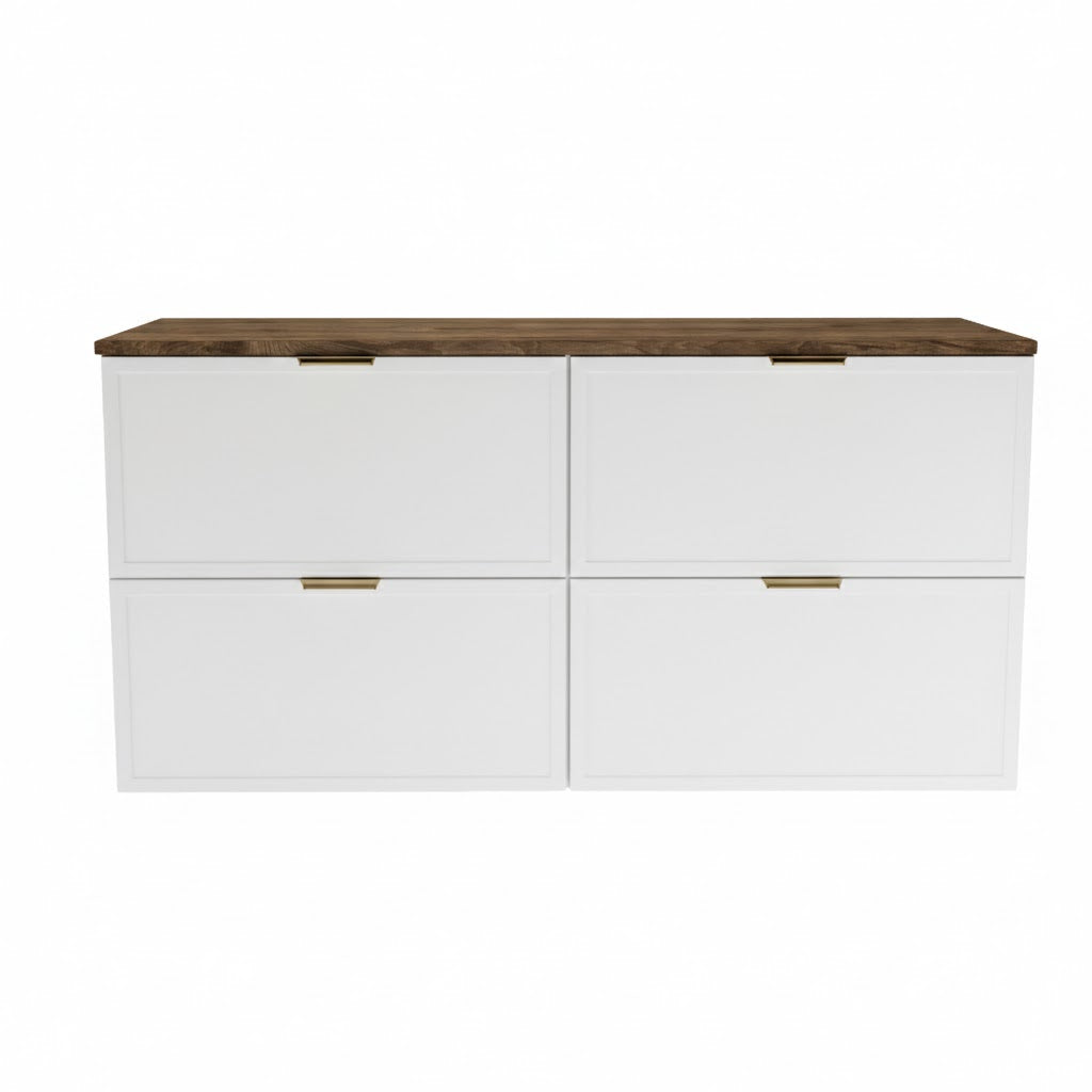 Szafka pod umywalkę z 4 szufladami 120 cm Roma - Biały/Ciemny Orzech