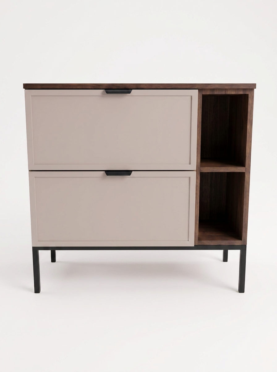 Szafka pod umywalkę na stelażu 80 cm z regałem Roma - Kaszmir/Orzech Ciemny