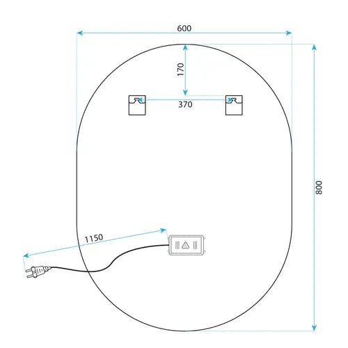 Lustro ścienne P11428 LED EGG - 60x80cm