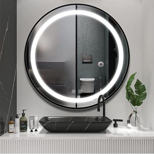 Lustro ścienne LED MMJ - 60 cm Czarny