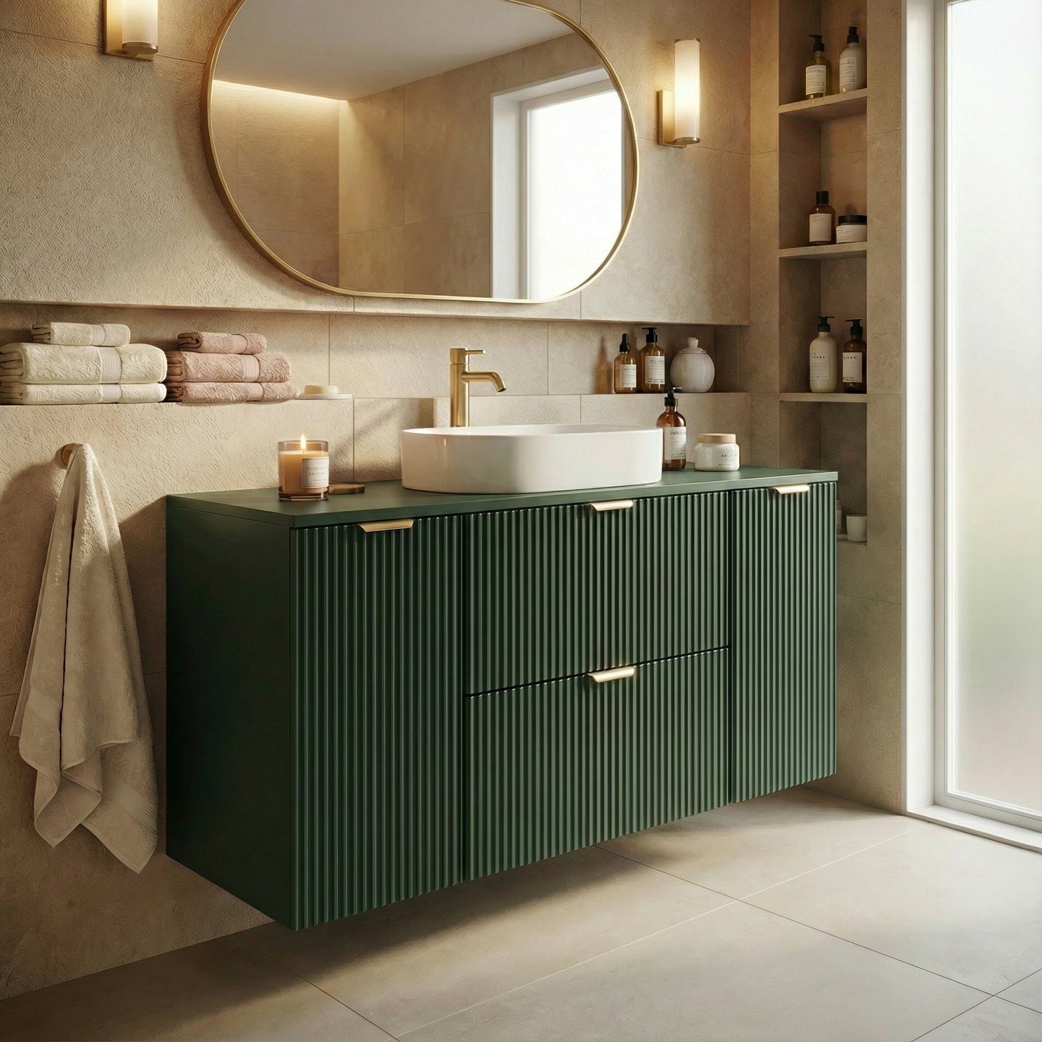 Szafka pod umywalkę z 2 drzwiami i 2 szufladami 120 cm Willy - Szałwiowy