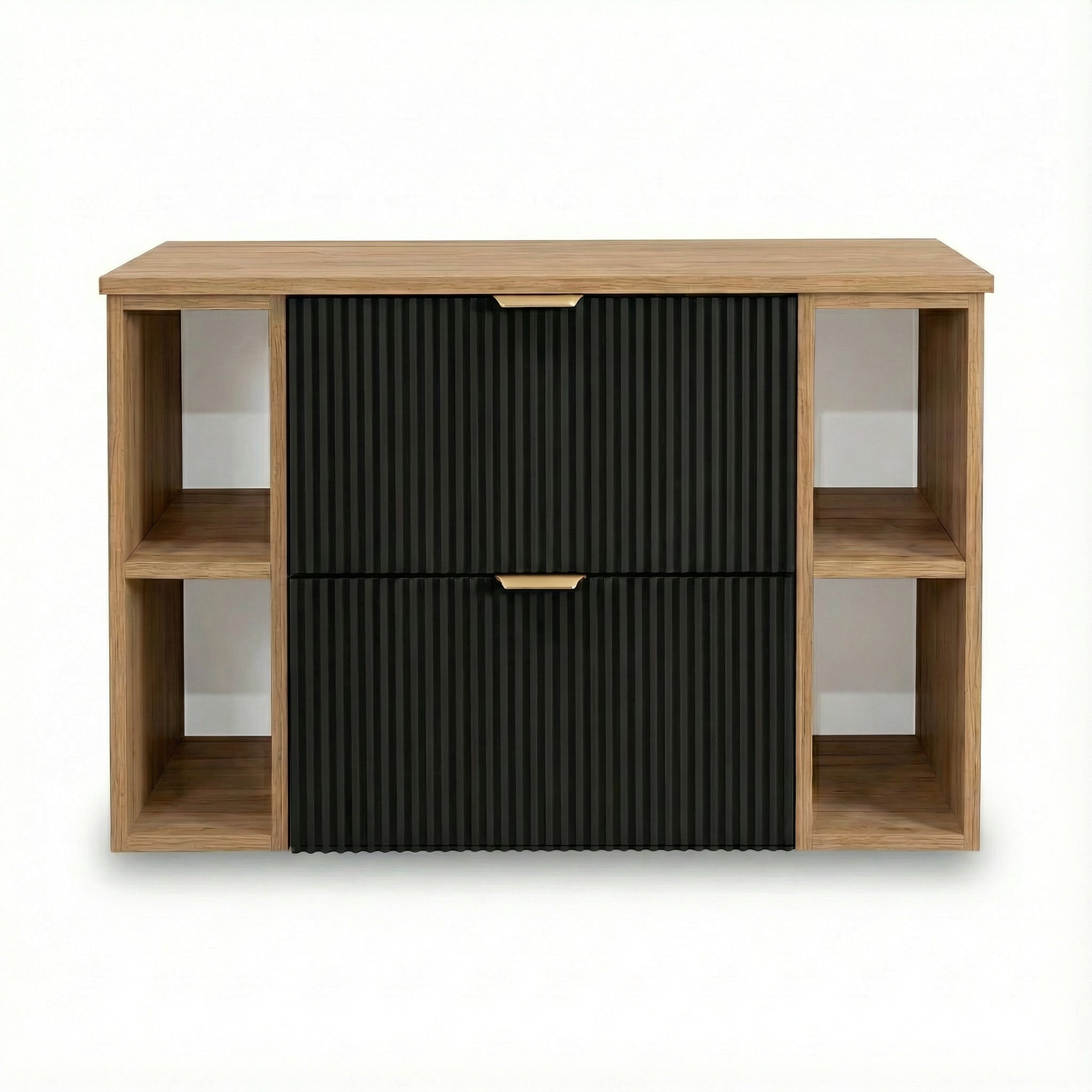 Szafka pod umywalkę z 2 regałami 100 cm Willy - Czarny/Orzech