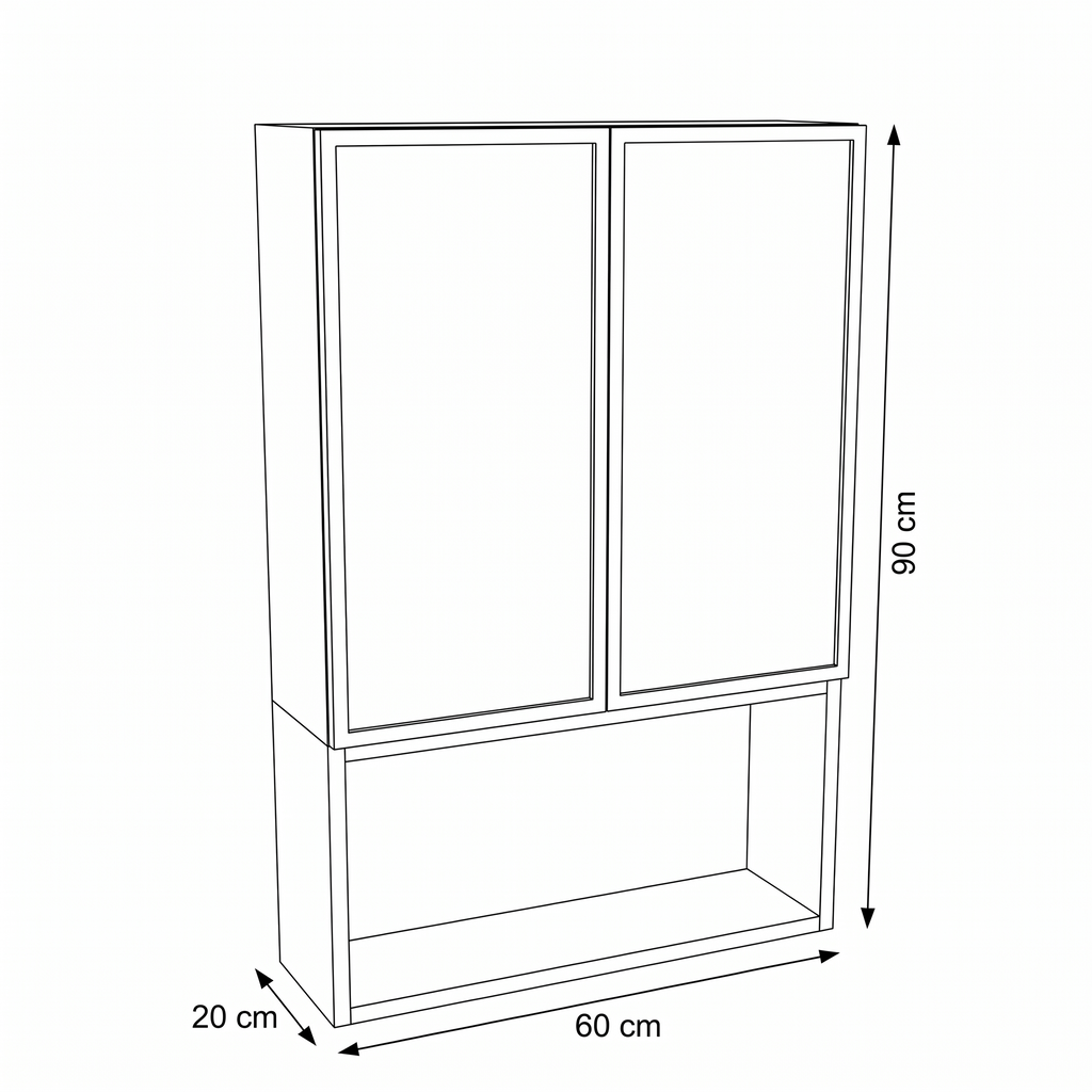 Szafka łazienkowa wisząca 60 cm nad geberit Roma - Biała