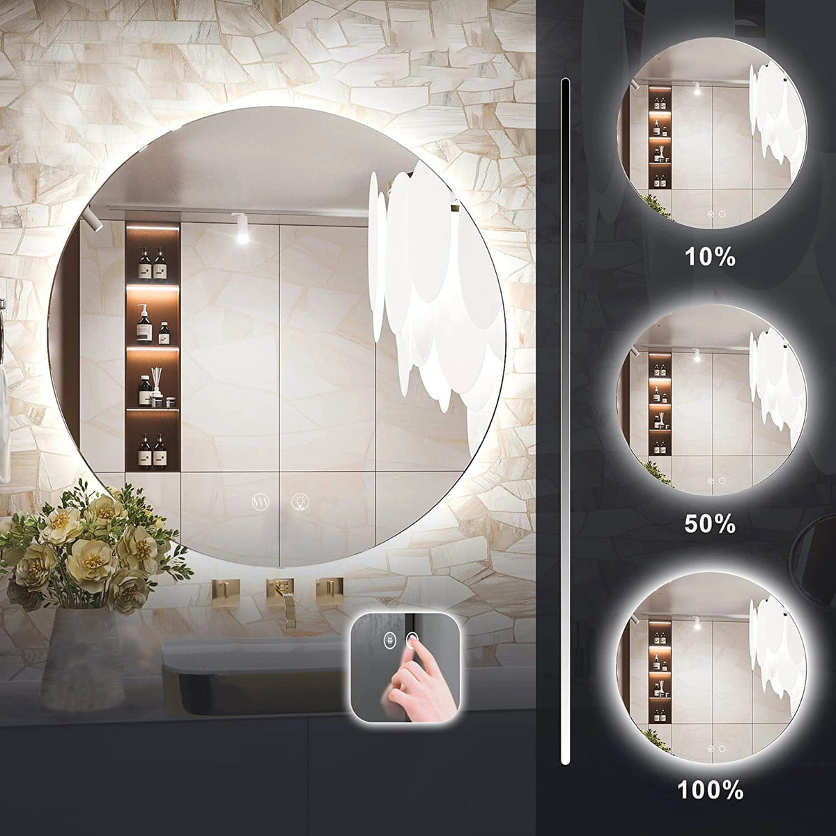 Lustro ścienne LED HZJ - 70 cm