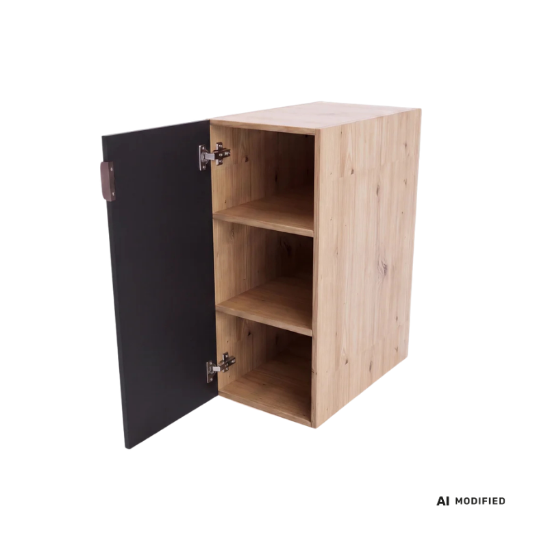 Szafka do pralni z 1 drzwiami, z 2 półkami 40 cm Orio - Czarny/Dąb artisan – zdjęcie 2