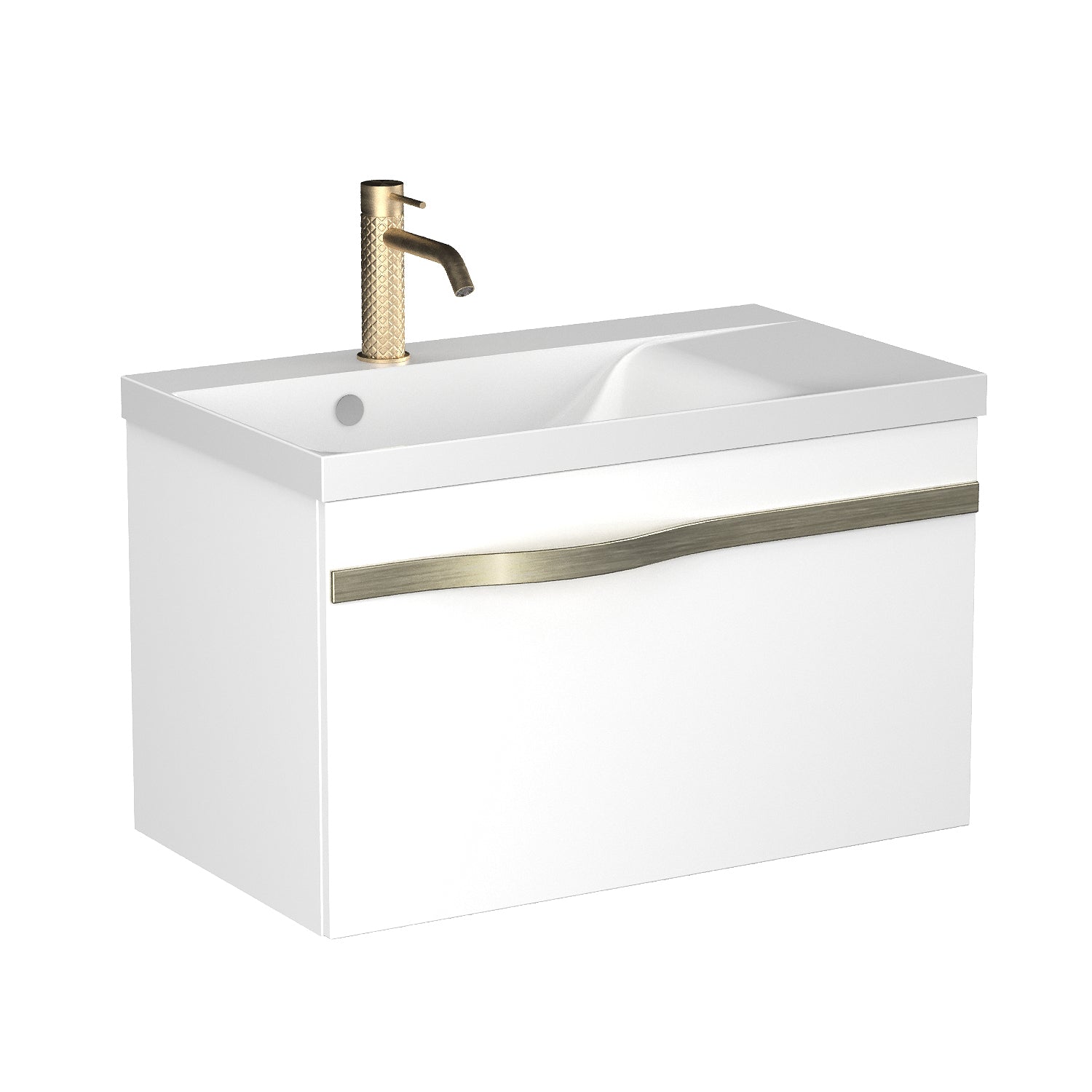 Szafka pod umywalkę 70 cm Luxe biały połysk bez blatu