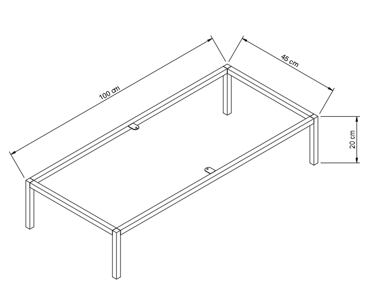 Stelaż metalowy pod meble łazienkowe 100 cm - Czarny