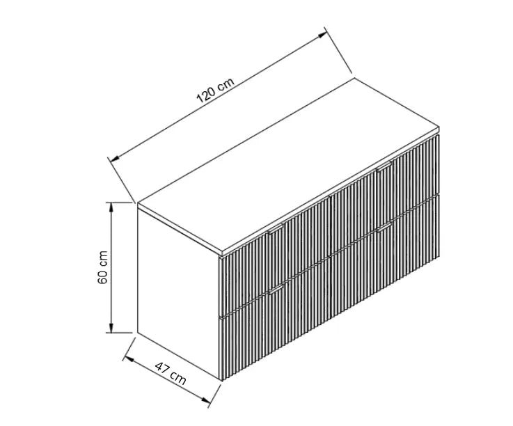 Szafka pod umywalkę z szufladami 120 cm Willy - Kaszmir/Orzech