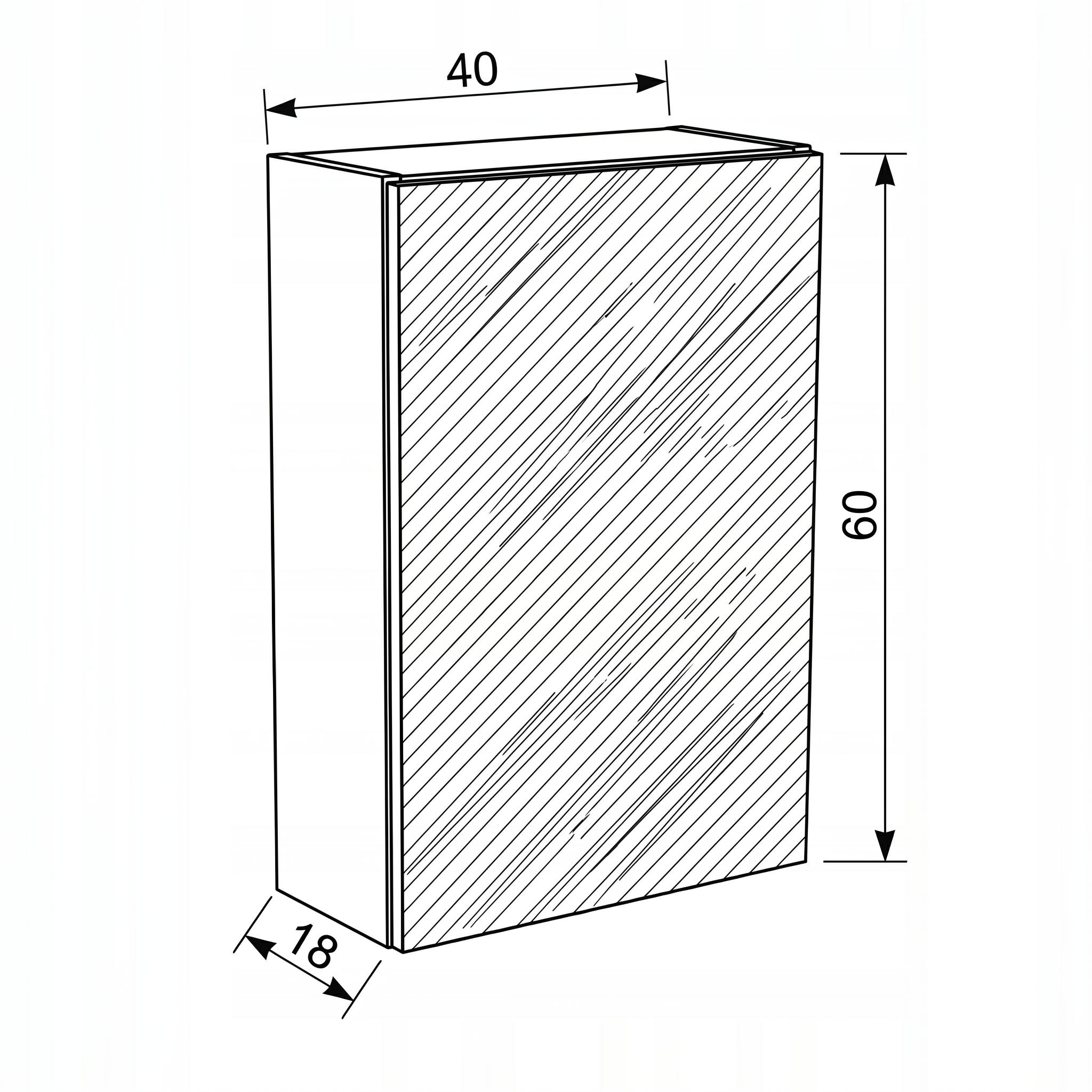 Szafka wisząca z lustrem 40 cm - Kaszmir