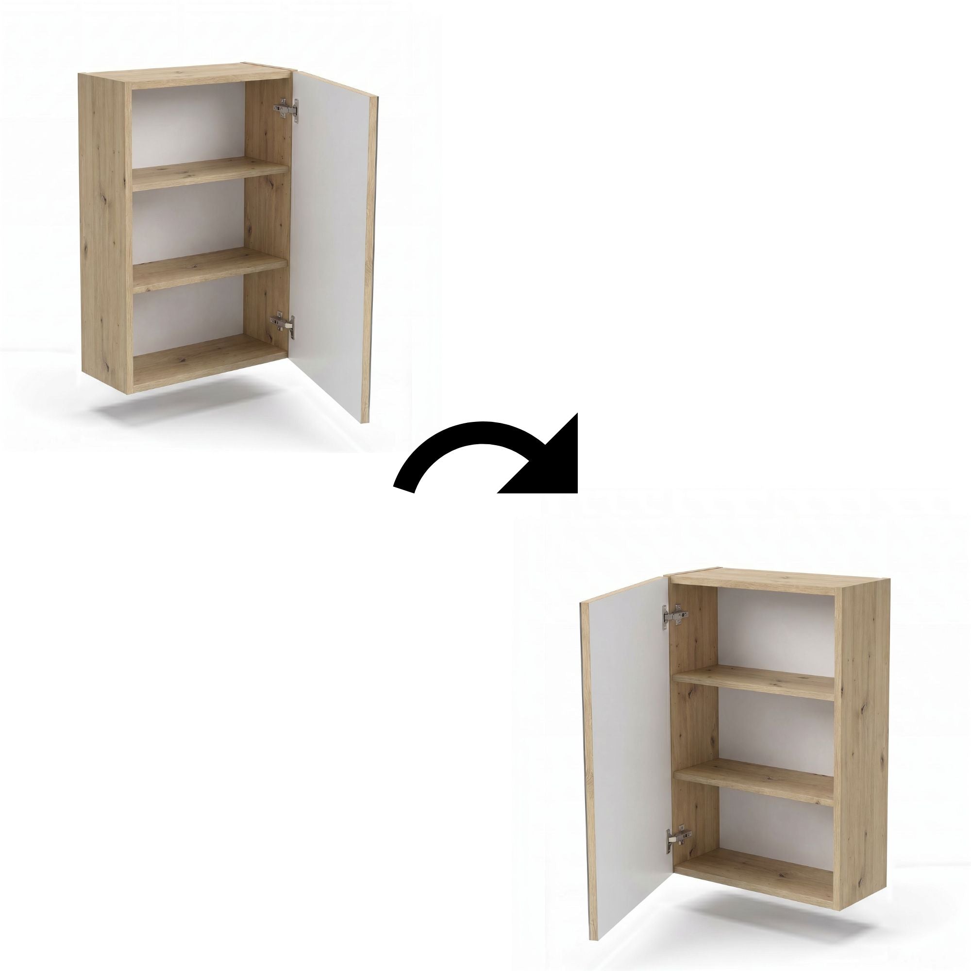 Szafka wisząca z lustrem 40 cm - Dąb artisan