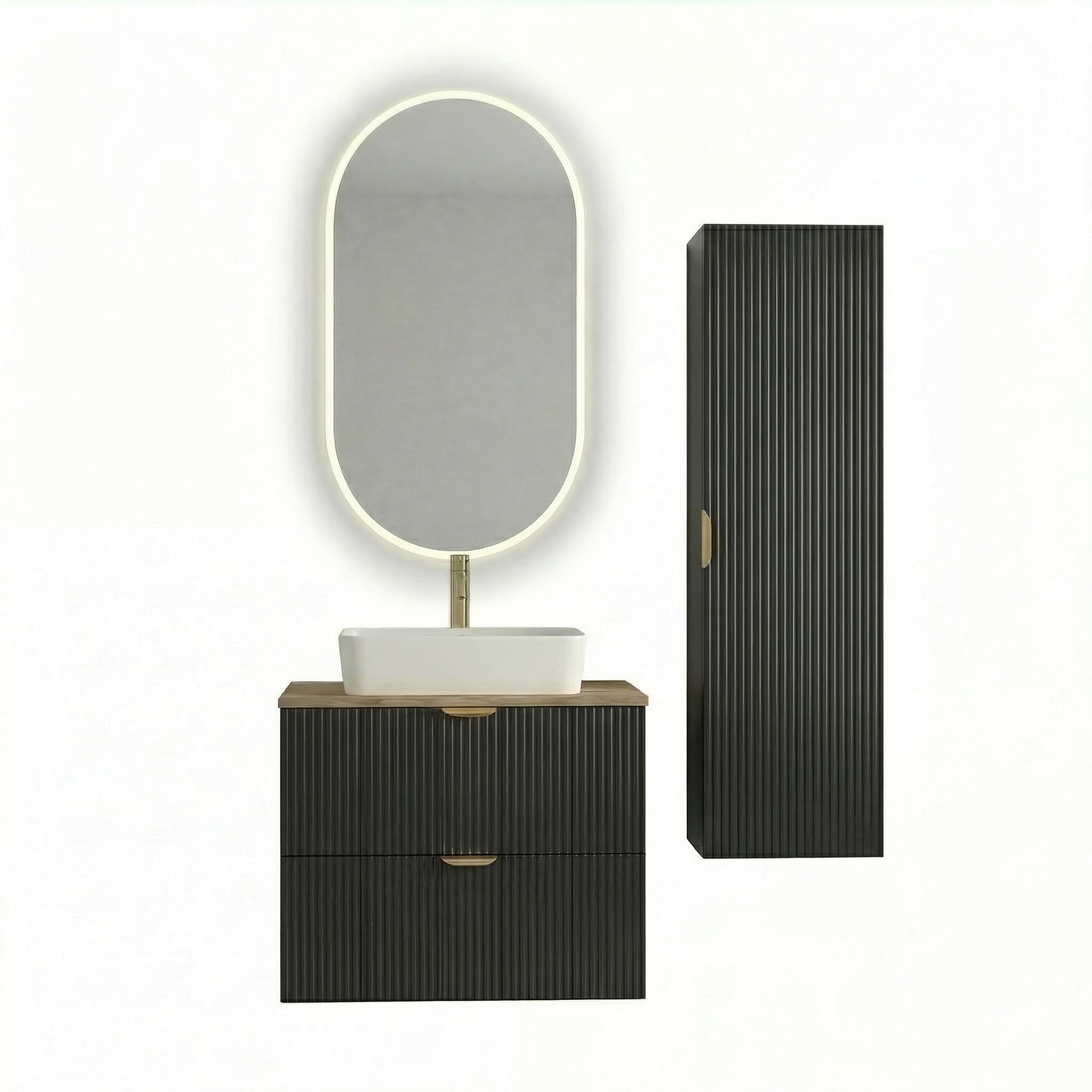 Zestaw mebli łazienkowych z lustrem Czarny Willy