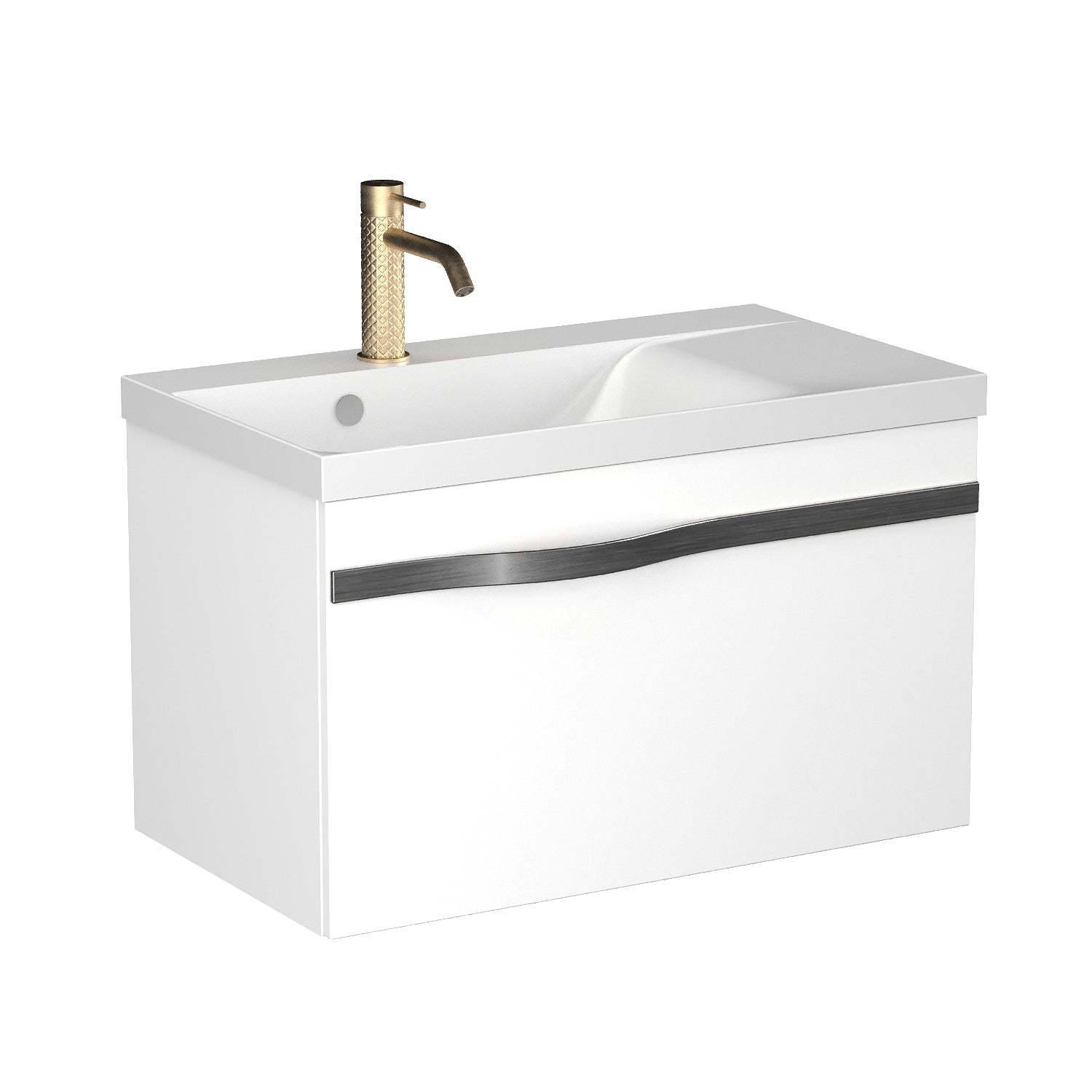 Szafka pod umywalkę 70 cm Luxe biały połysk bez blatu