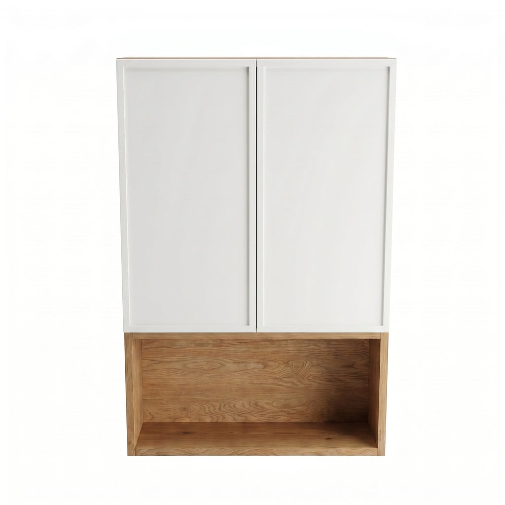 Szafka łazienkowa wisząca 60 cm nad geberit Roma - Biała/Dąb Cremona