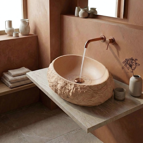 Umywalka nablatowa Mika - Light Terracotta