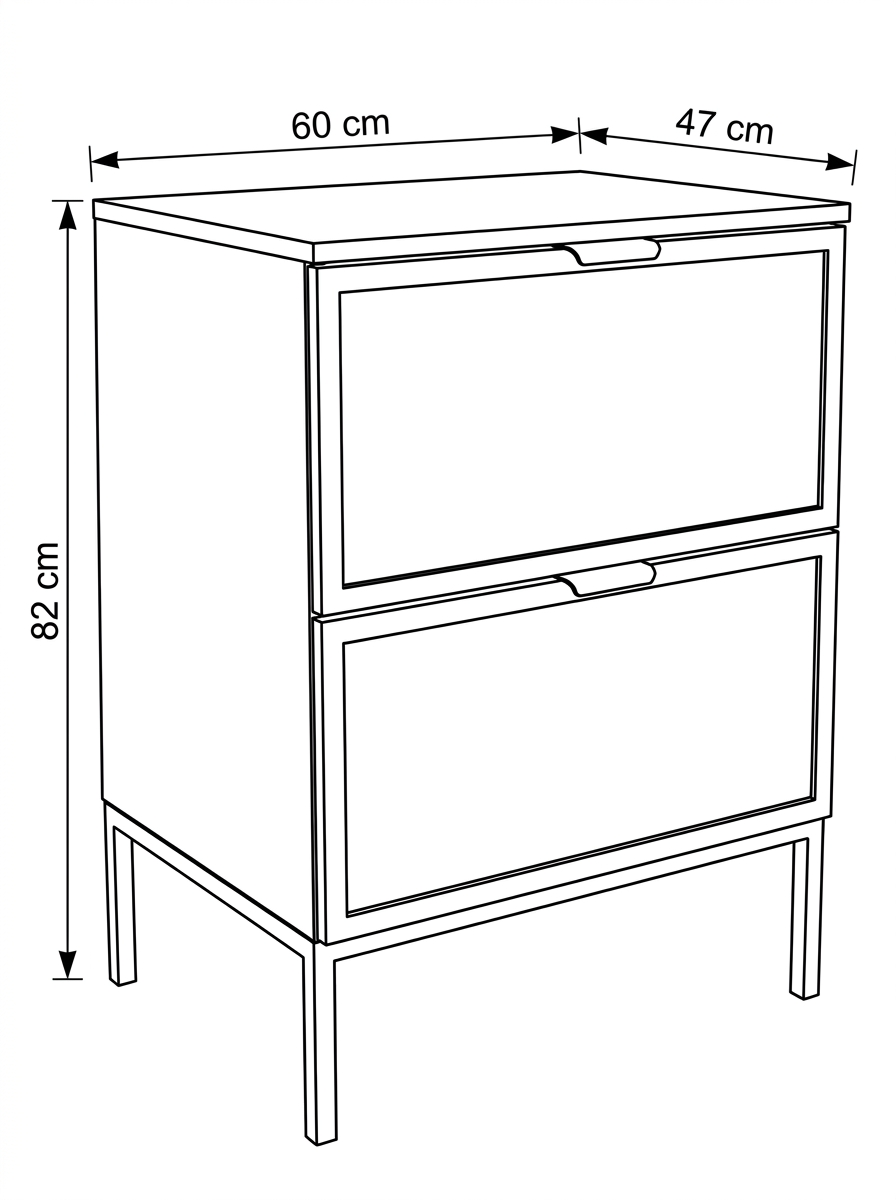 Szafka pod umywalkę na stelażu 60 cm, 2 szuflady Roma - Biały/Dąb Cremona