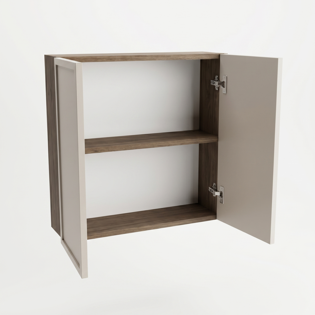 Szafka łazienkowa wisząca 60 cm z 2 drzwiczkami Roma - Kaszmir/Orzech Ciemny