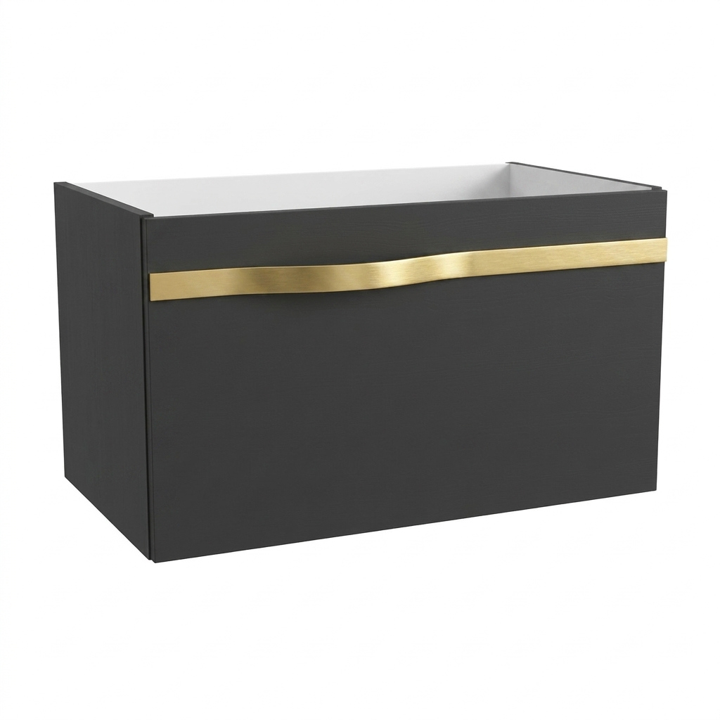 Szafka pod umywalkę 70 cm Luxe czarny mat bez blatu