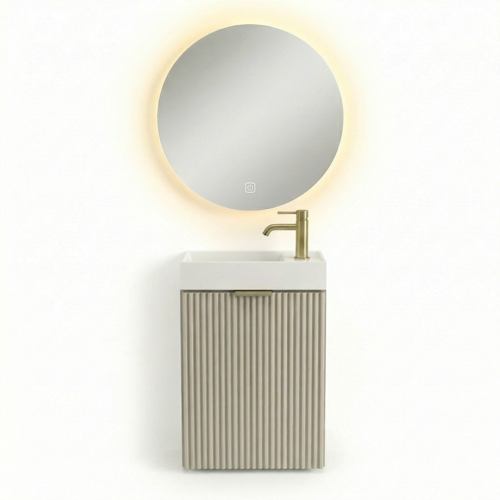 Zestaw mebli: Szafka łazienkowa 40 cm z umywalką i lustrem LED Willy Kaszmir