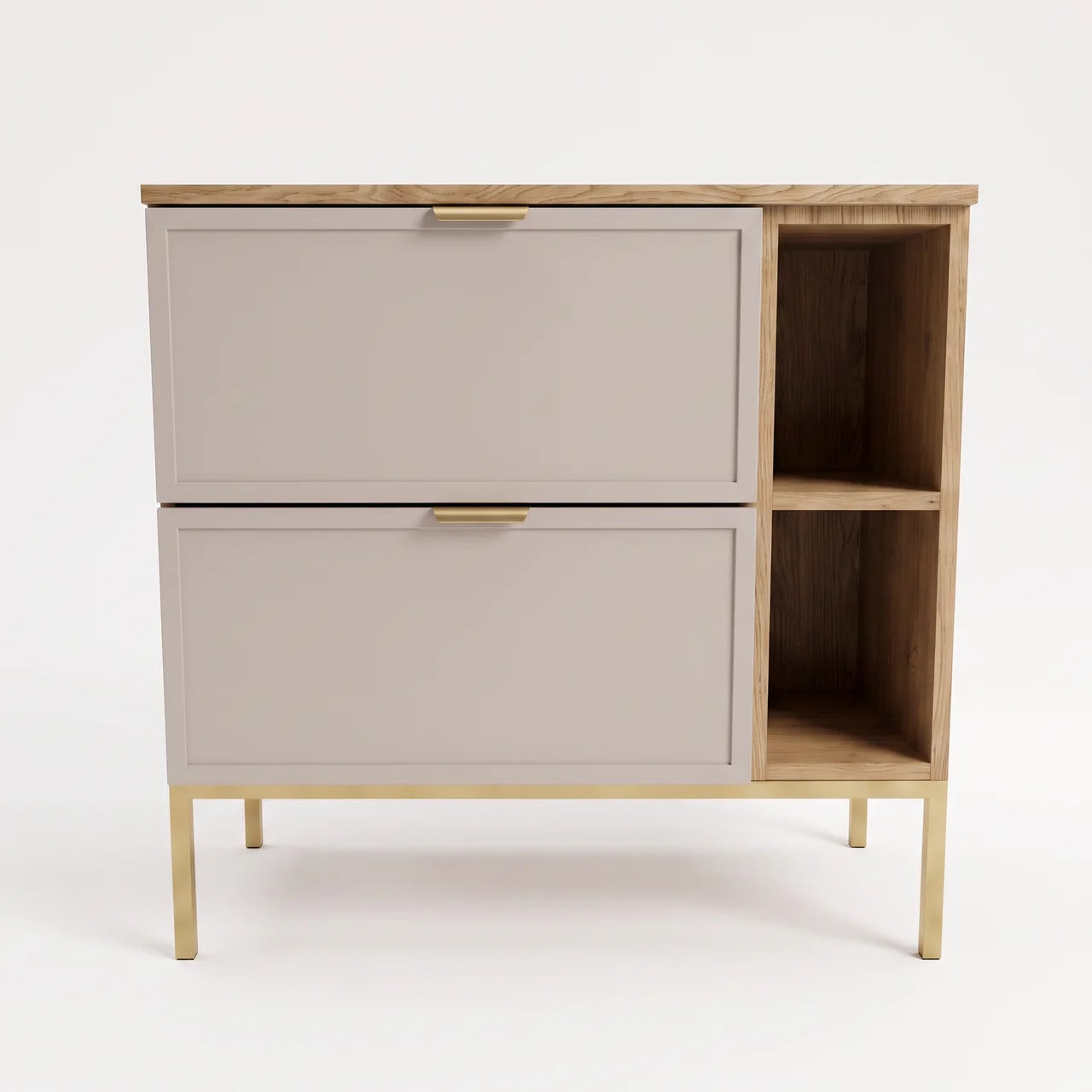 Szafka pod umywalkę na stelażu 80 cm z regałem Roma - Kaszmir/Dąb Cremona