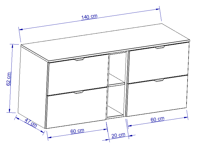 Zestaw mebli łazienkowych: Szafka pod umywalkę 140 cm z regałem Orio - Czarny/Dąb artisan