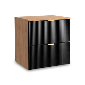 Szafka pod umywalkę nablatową 60 cm Willy - Czarny / Orzech